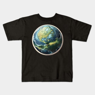 Fantasy Earth Globe Kids T-Shirt